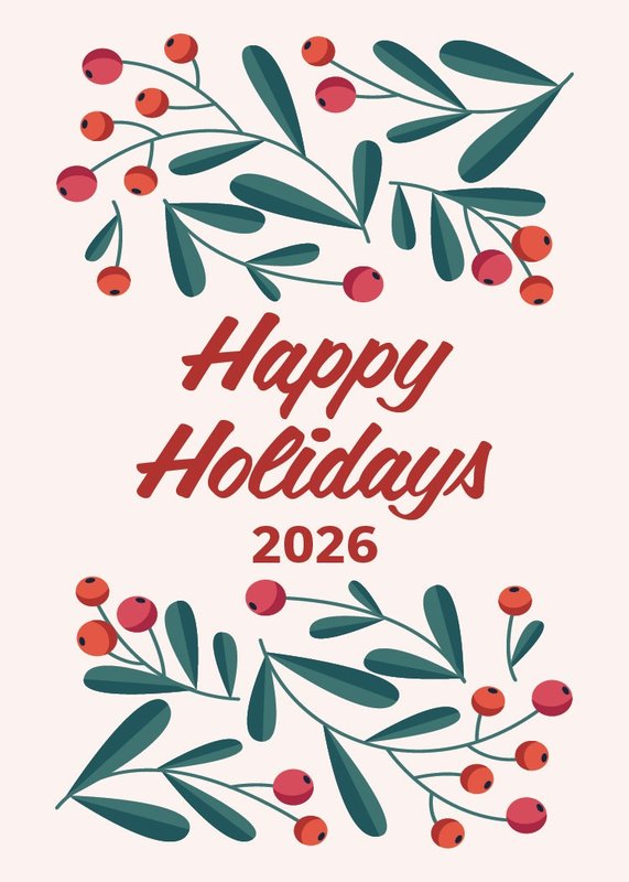 Retro Holiday card front