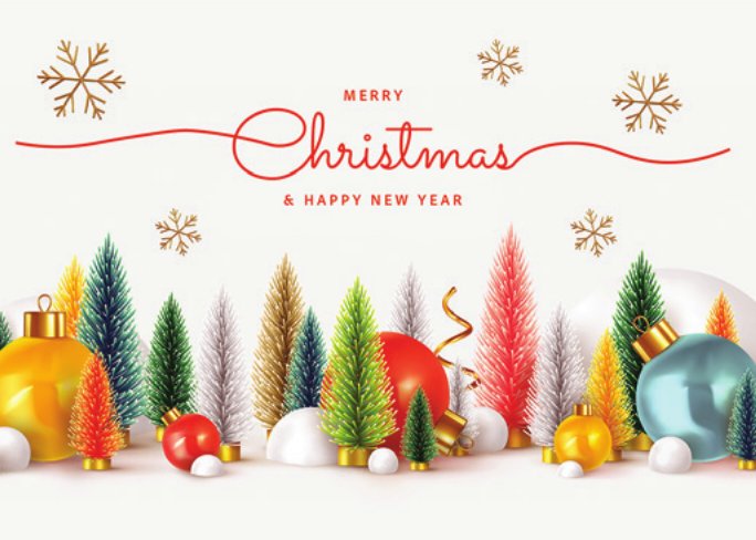 Trees and Ornaments card front